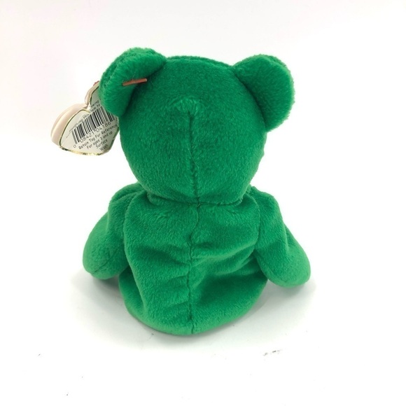 Ty Beanie Baby Retired Erin Bear 1997 Irish Green Shamrock Rare Errors Plush Toy - Picture 3 of 11